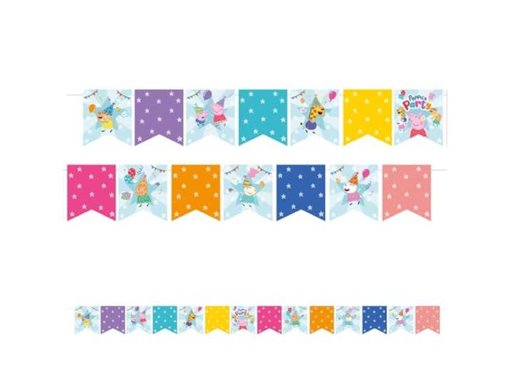 Amscan 9918345 Peppa Pig verjaardagsfeestje wimpel banner-2.47m