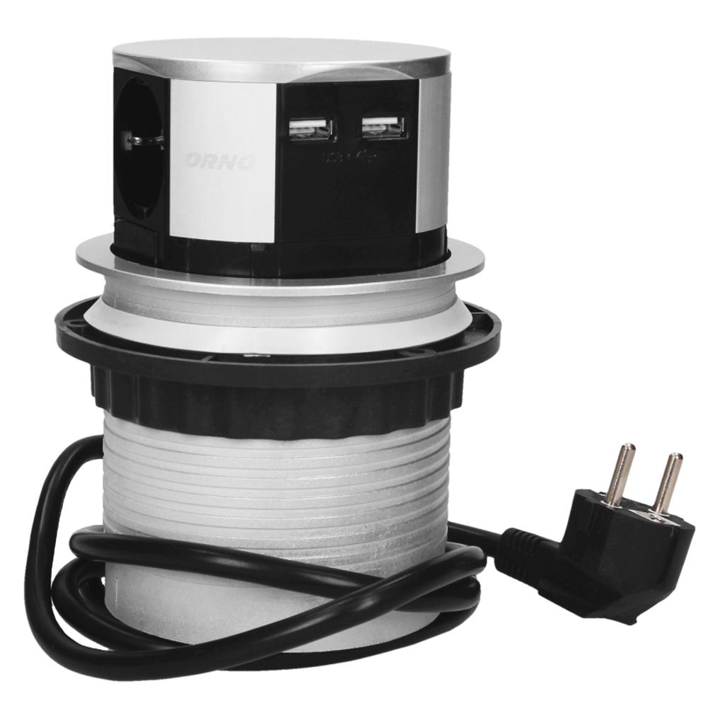 Orno Tischsteckdosenleiste (CEE 7/3, USB-A, 1.50 m) (OR-AE-1342(GS))