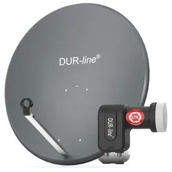 DUR-line MDA 90 Anthrazit - Sat-Komplettanlage mit Twin LNB