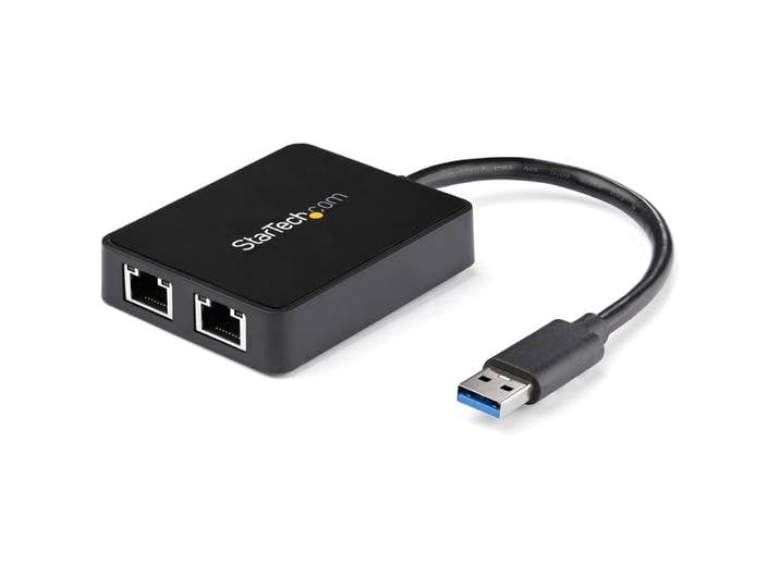 StarTech.com Adaptateur USB 3.0 à Double Port Gigabit Ethernet avec port USB - 10/100/100 - Adaptateur NIC Réseau USB Gigabit LAN, Avec fil, USB, Ethe