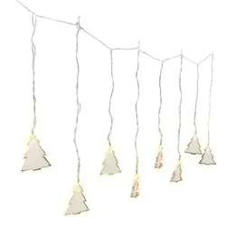Raburg LED-Lichterkette Acrylvorhang Tannenbaum, 8 LEDs in Warm-Weiß, 110 cm lang, Nur Indoor, 6/18-Timer, batteriebetrieben
