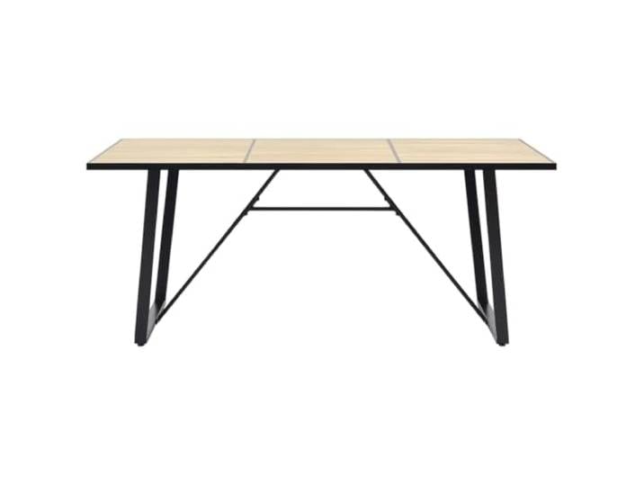 HKQWPBF Esstisch Eichenfarbe 200x100x75 cm MDF MDF-Tischplatte,Stahlbeine U-Form,pulverbeschichtet,Holzmaserung,Esszimmer,Küche,Innenbereich,leicht zu reinigen