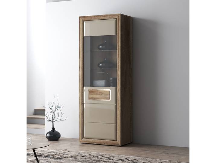 Buffet lumineux Malaio 74 x 204cm Beige/Marron