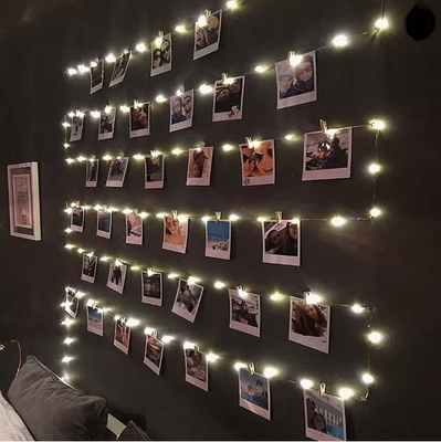 Inspire Essentials LED Fairy Lights Photo Clip String Lights USB Or Battery Powered Decoration Lights warm White 5m30clip