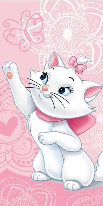 Disney Aris to Cats Strandlaken Roze Katoen B: 70 cm, D: 140 cm