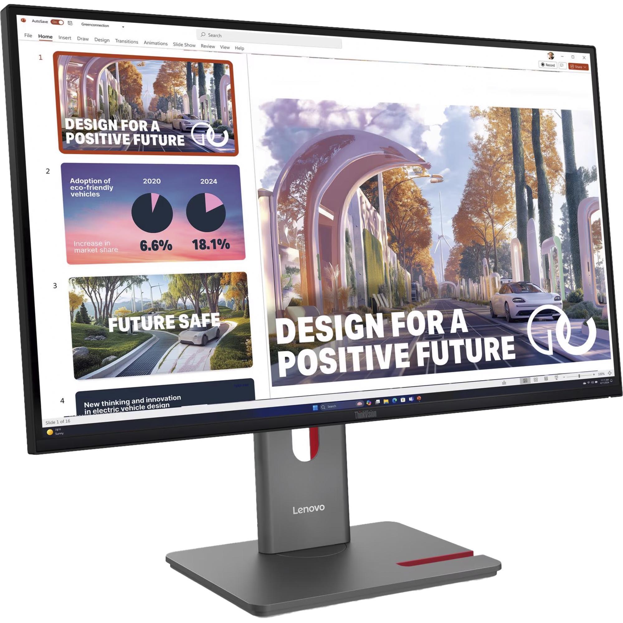 Lenovo ThinkVision P27QD-40 Monitor, 68,6 cm (27"), 2560 x 1440 Pixel, Wide Quad HD, LED, 6 ms, Schwarz
