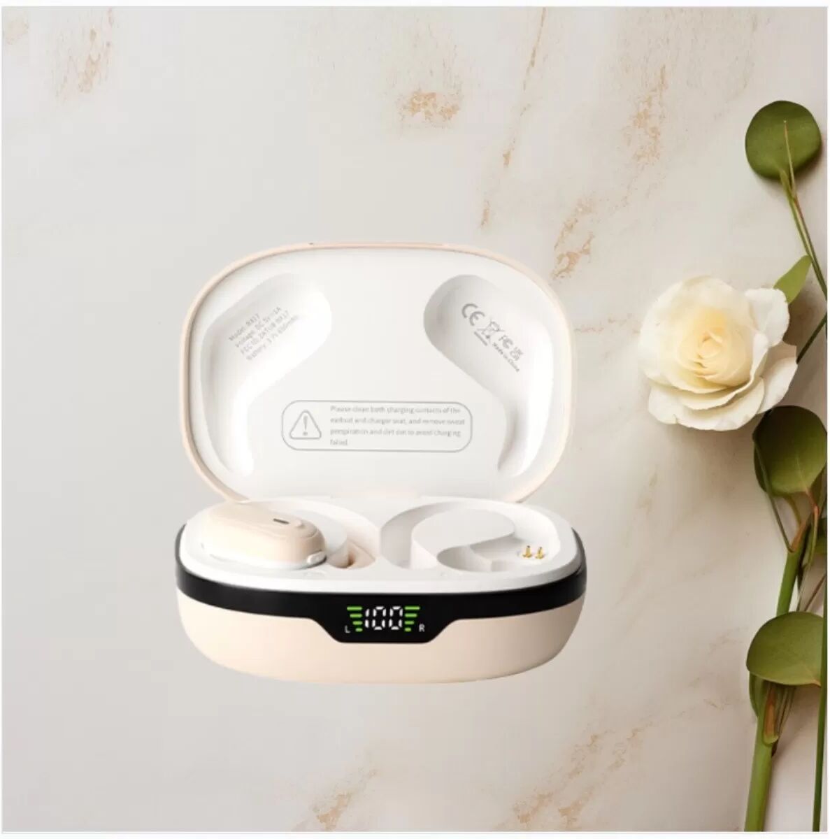 INF Smart Ohrbügel Bluetooth-Kopfhörer mit Geräuschreduzierung — Bluetooth 5.4, 13mm Titan-Treiber, LED-Akkuanzeige, 54H, 650AH Haut