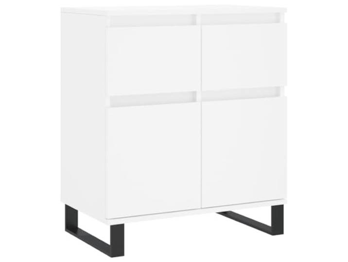 KGFHERENB Sideboard Weiß 60x35x70 cm Holzwerkstoff Kommode Eisenbeine Kompakter Beistellschrank im schlichten Design für Wohnzimmer und Schlafzimmer, bietet praktischen Stauraum.
