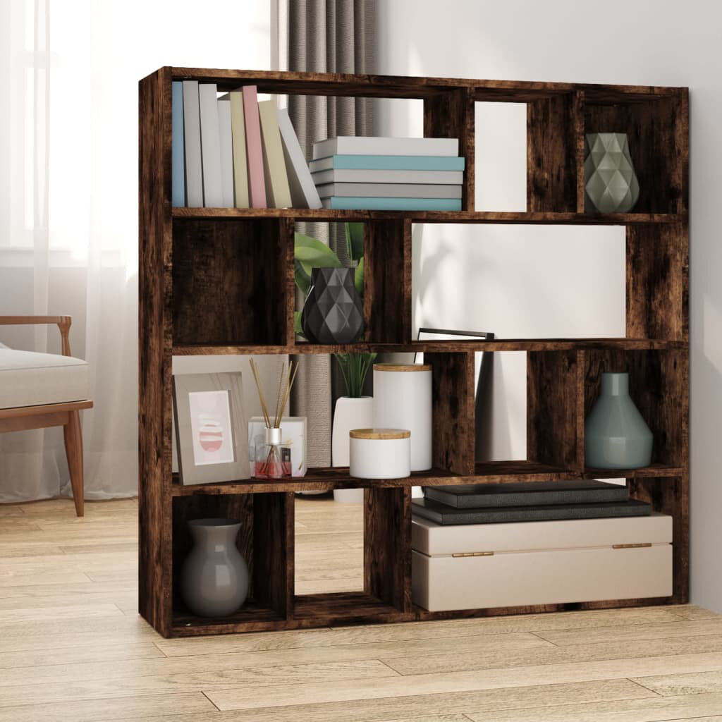 Latitude Run Lencola Bookcase Smoked Oak 102cm H X 105cm W X 24cm D