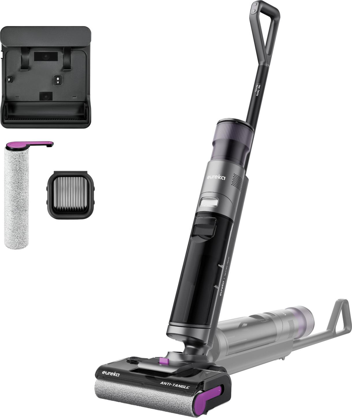 Eureka NEW480, Elektrischer Besen, Beutellos, Schwarz, Grau, Violett, Rechteckig, Nass, LED