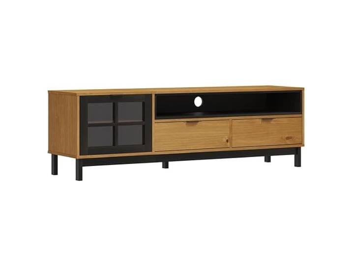 Makastle TV-Schrank Massivholz Kiefer Braun 158x40x50 cm