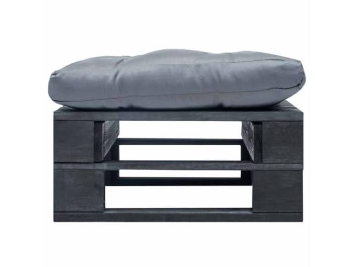 Palettengartenpuppe, Graues Kissen, Schwarzes Holz, Imprägnierte Kiefer Abnehmbares Kissen, 2-in-1 Couchtisch, einfache Montage, rustikaler Charme, wartungsarm