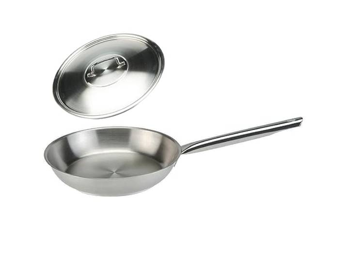 SKK hohe Pfanne Ø 32 cm - induktionsfähige 18/10 Edelstahl Bratpfanne - große Edelstahlpfanne mit Deckel