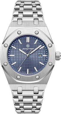 Fashion Sheath Paazomu Luxury Business Men Watch Stainless Steel Quartz Watches For Men silver Blue