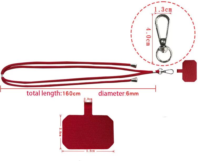 INF Stilvolles TPU-Telefon-Lanyard mit Patch Schwarz