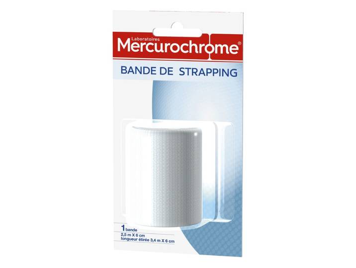 MERCUROCHROME Bande de maintien, Support articulaire flexible, 6 cm de large, 2,5 m
