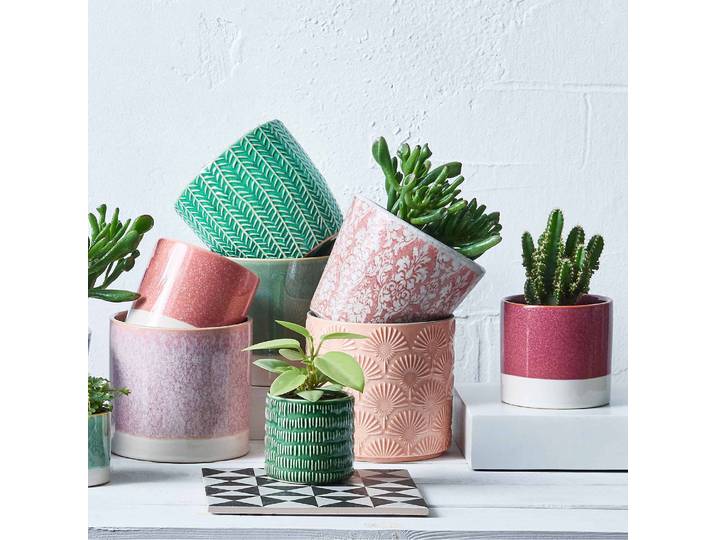 Blumentopf 6er-Set Ø 10cm Grün/Grün