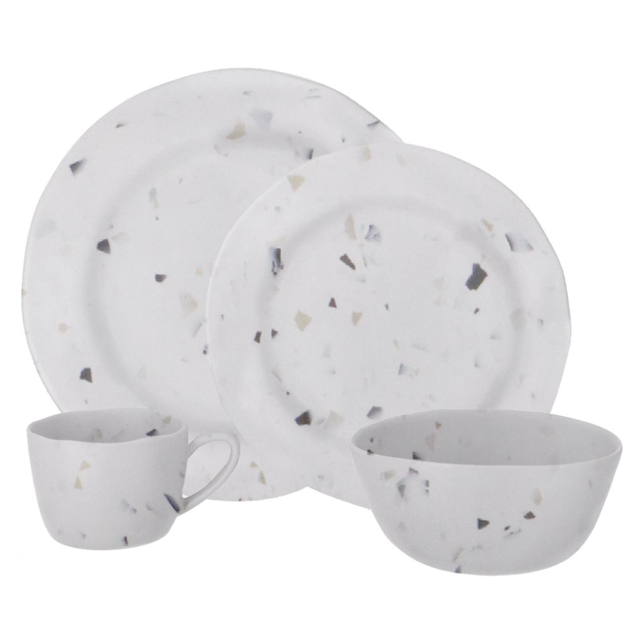Travellife Soria Camping -Set Terrazzo 16 -Stück - Kratzer und Spülmaschine sicher - Matt Keramik Lo (47771320)