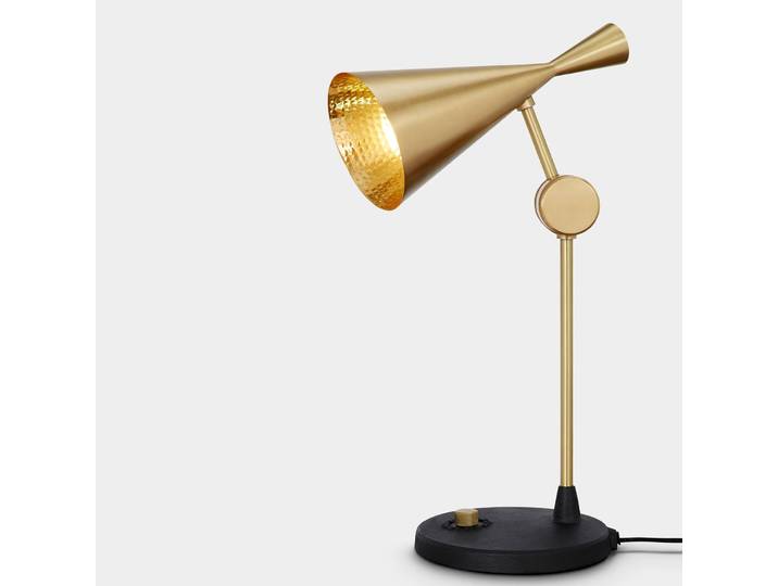 Tom Dixon Designer Tischlampe Beat, dimmbar, messing / gold, für Wohn- / Esszimmer, Messing, Design, Tischlampe