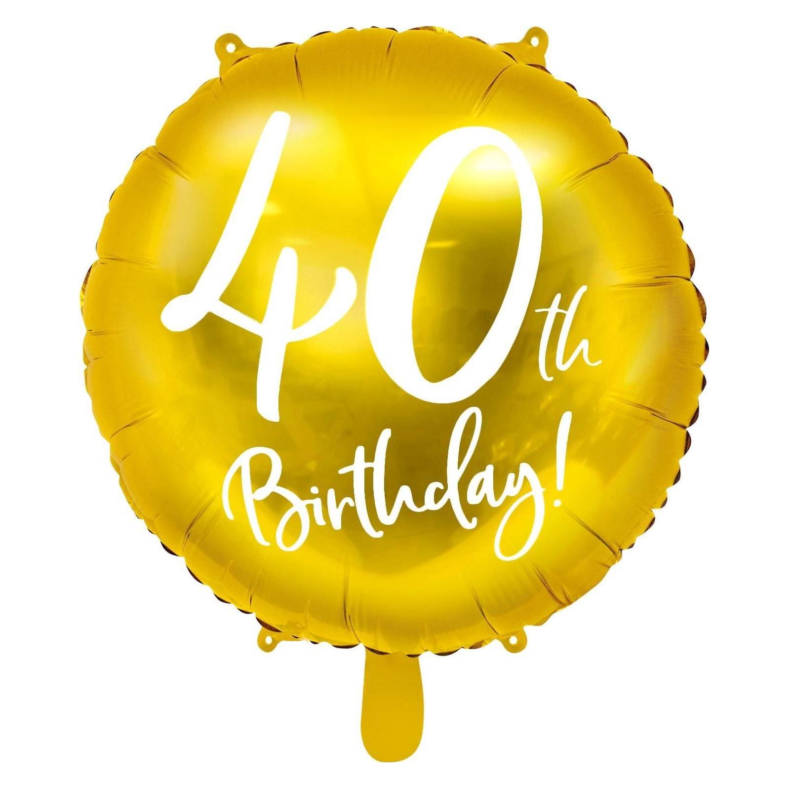 Partydeco Ballon 40 Jahre Aluminium in Gold (1x) (FB24M-40-019)