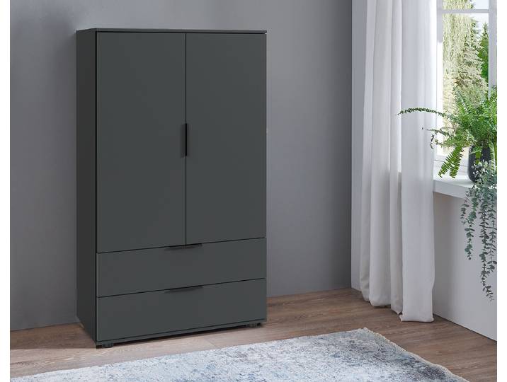 home24 Linnenkast Easy Plus 81cm zwart/grafietkleurig zwart