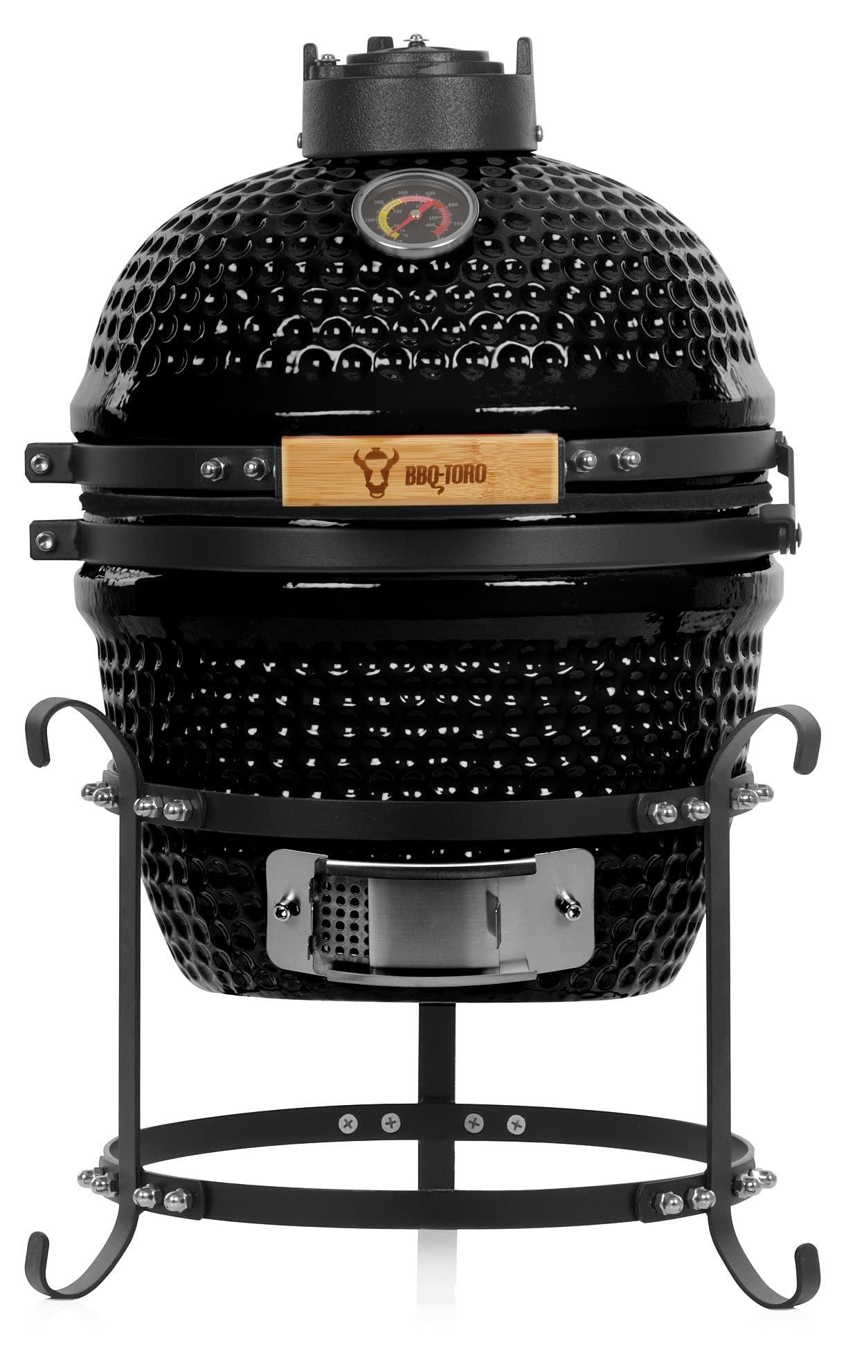 Holzkohle-Grill, Kamado-Modell - Durchmesser 32 cm - Keramik - Schwarz