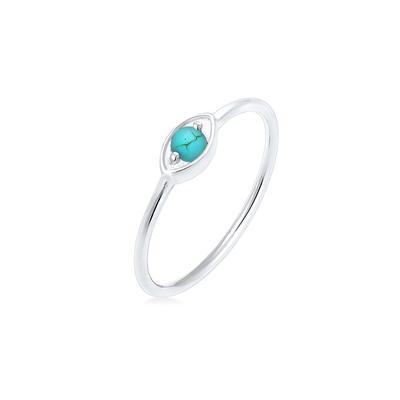Silberring ELLI "Ring Evil Eye Talisman Symbol mit Türkis 925 Silber" Gr. 56, silber, Fingerringe, Damen, 56, Silber 925 (Sterlingsilber), Silberring