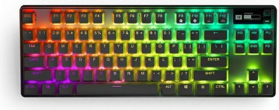 Steelseries Apex Pro TKL, Tenkeyless (80 - 87 %), Verkabelt & Kabellos, USB + RF Wireless + Bluetooth, Mechanischer Switch, QWERTY, Schwarz