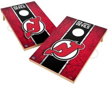 Skip's Garage Vintage New Jersey Devils NHL Regulation 2x4 Cornhole Set