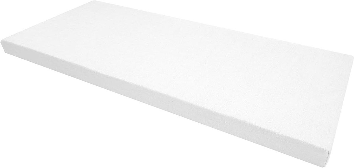 Wit rugkussen voor sofa met afritsbare hoes en foam flakes vulling