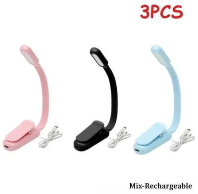 Uplift Picks Rechargeable Mini Clip On Reading Lamp With Three Brightness Levels Anywhere mix rechargeable (3 Pcs)