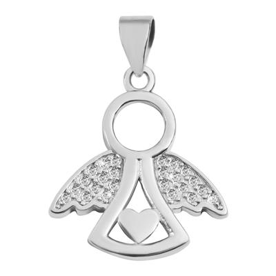 Engelanhänger AKZENT "Parivash" aus 925 Sterlingsilber, rhodiniert, langlebig", silber (silberfarbig), Schmuckanhänger, Damen, Silber 925 (Sterlingsilber)