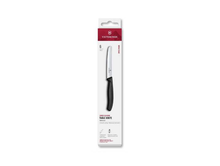 Tafelmesser VICTORINOX Swiss Classic, 6 Stück , schwarz, Essmesser, Tafelmesser