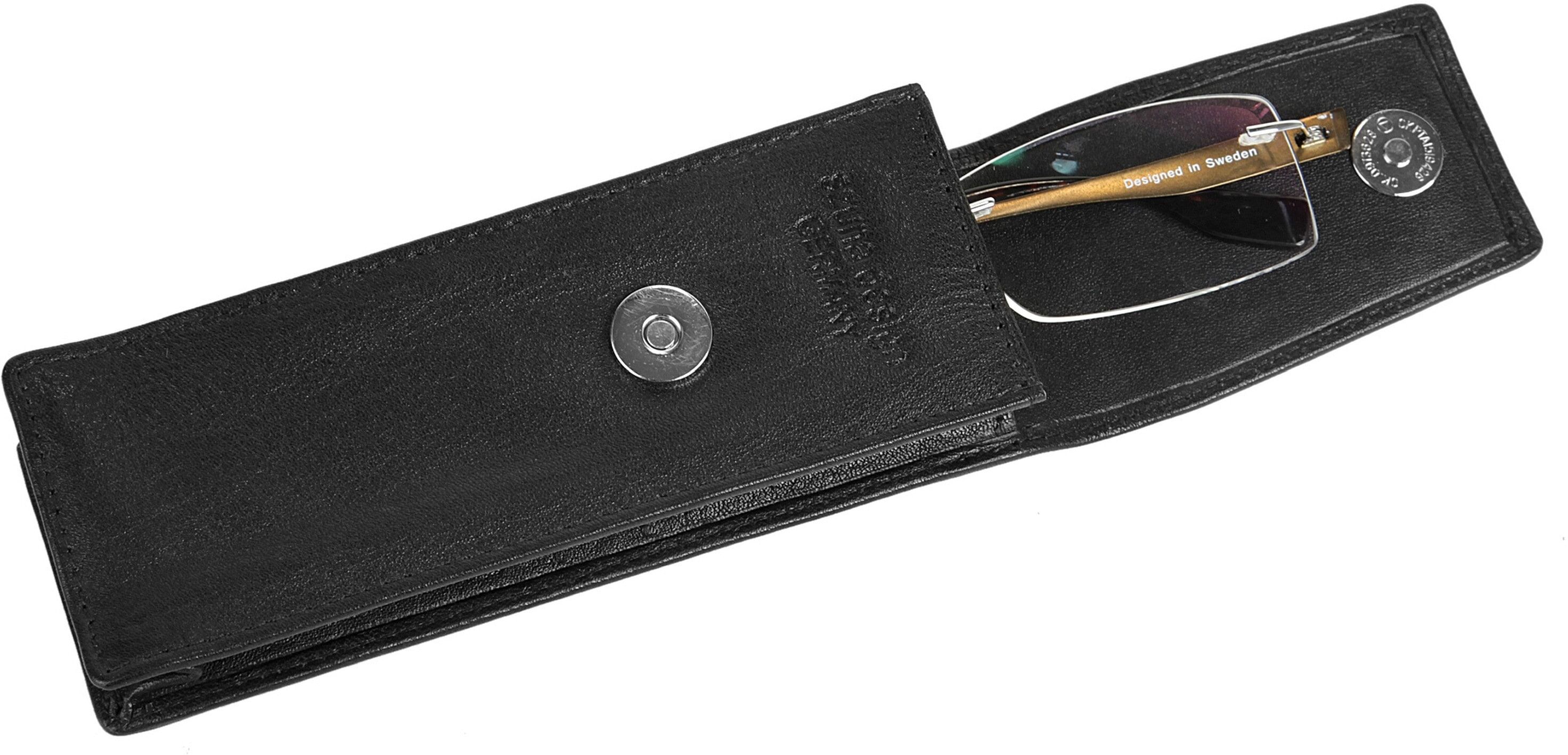 Brieftasche SZUNA "SZUNA Herren, Damen echt Leder", Damen, schwarz, Leder, gepflegt, Kleinlederwaren Brieftasche, echt Leder schwarz Einheitsgröße