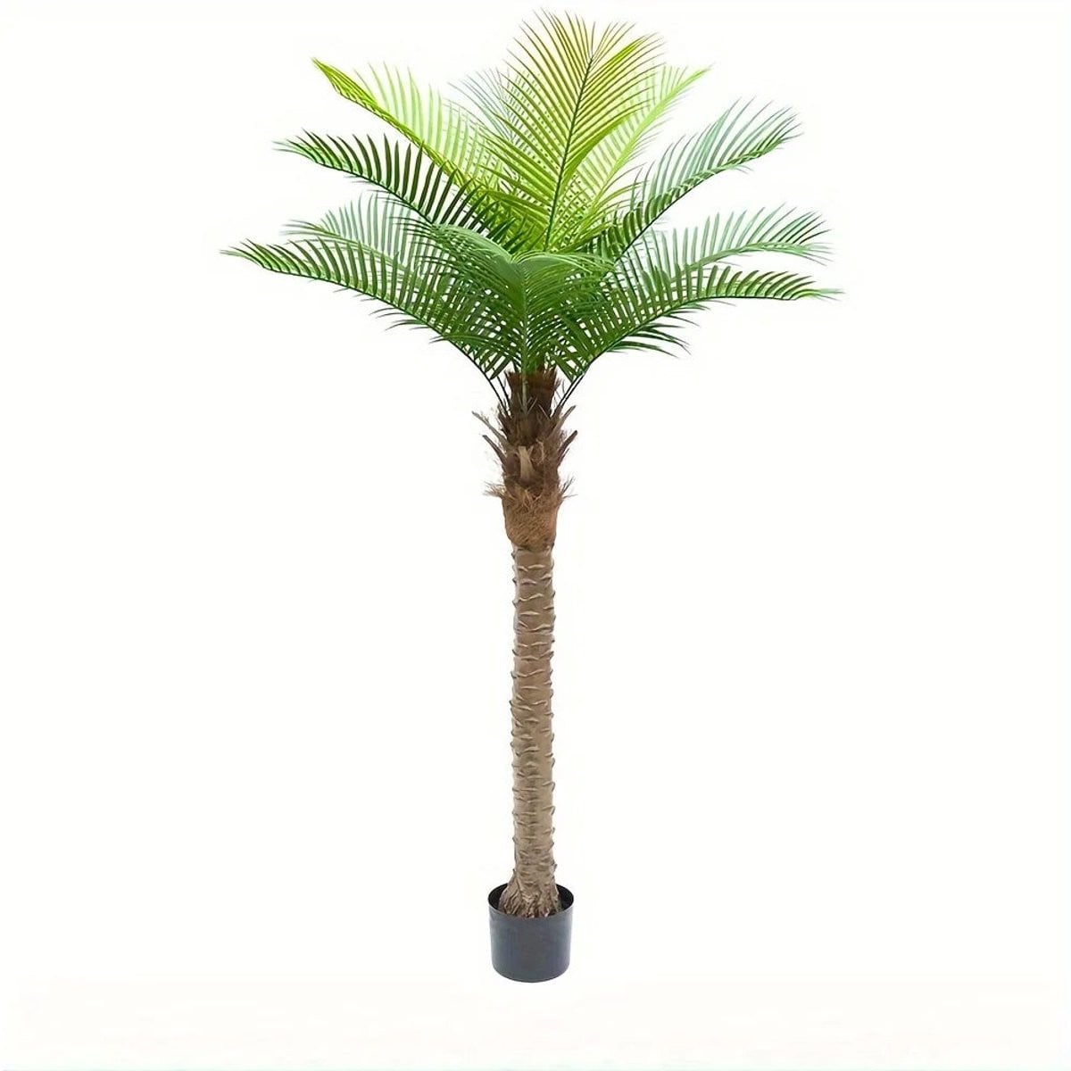 Merkloze Kunstpalm in zwarte pot - Groene kunstmatige kokospalm voor binnen