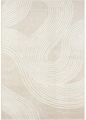 Abani Rugs Nuevo NUE190A Cream Beige Swirl Modern Area Rug
