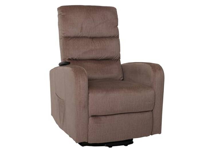 Mendler Fernsehsessel HWC-K62 Metall Chenille - braun Sessel, Relaxsessel, TV-Sessel, Liegefunktion, Aufstehhilfe, elektrisch
