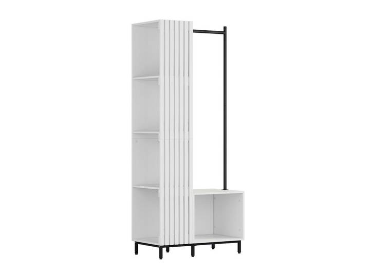 Vicco Garderobe Zinto Weiß 80 x 187 cm mit 5 Ablagefächern, Rechteckig, 80x187x45 cm, Garderobe, Garderoben-Sets & Garderoben-Serien, Garderoben-Sets