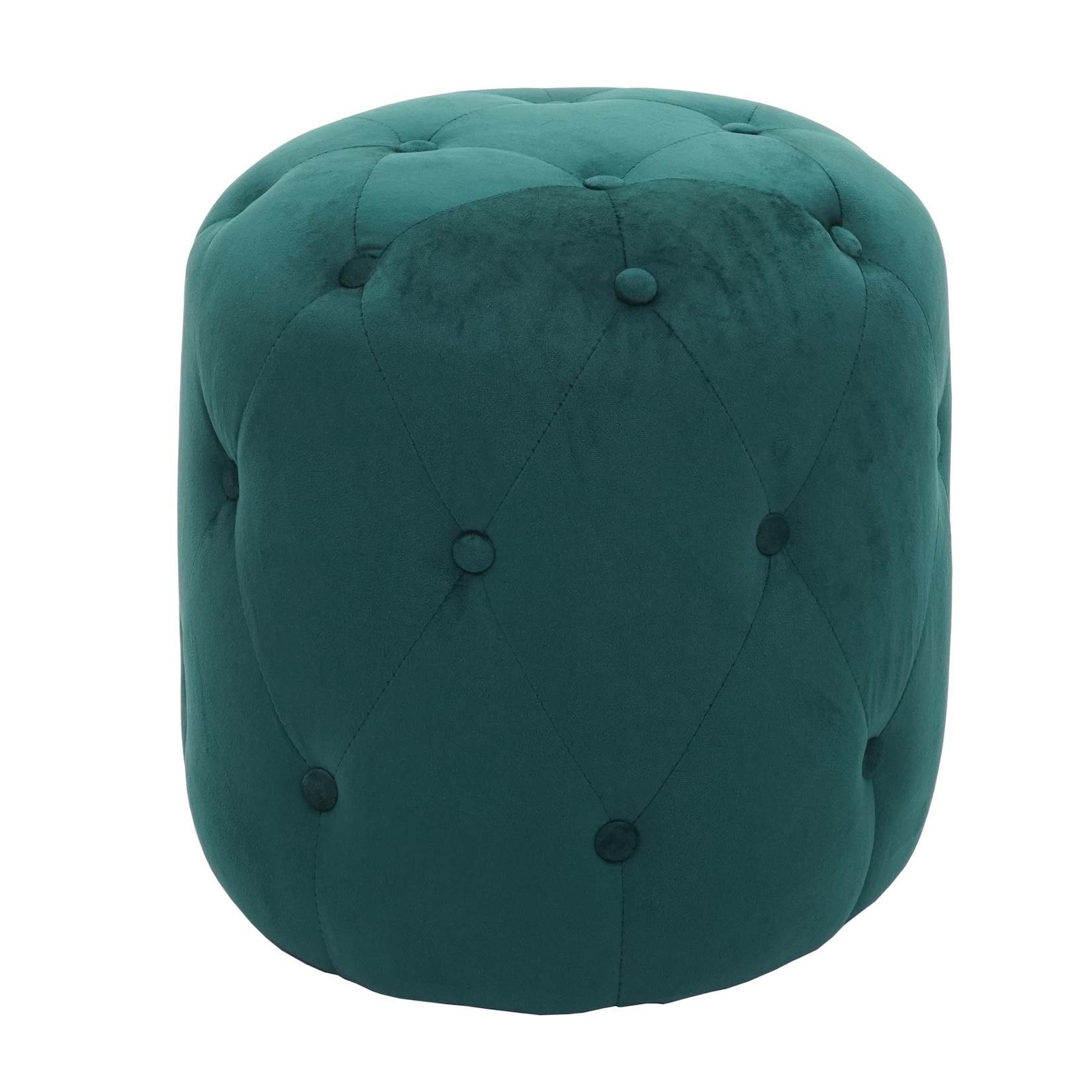 Hocker MCW-D22, Sitzhocker Ottomane, 42x39cm MVG-zertifiziert ~ Samt dunkelgrün
