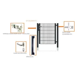 Fa-Bausysteme Gartentor halb Rahmen Anthrazit 920 x 1600 mm