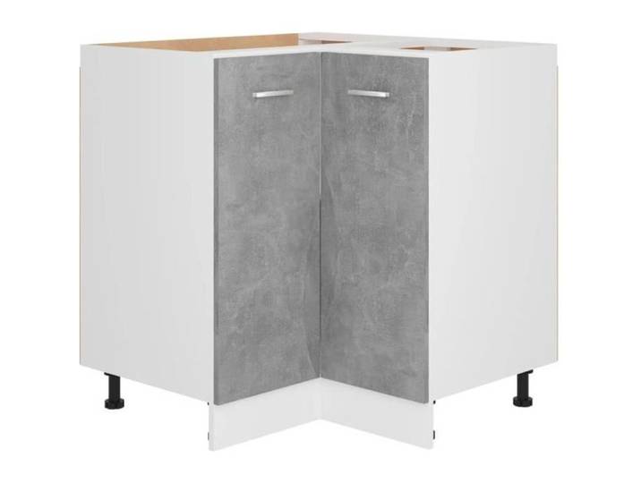 47897 HOMMIE® NEW MEUBLE DE CUISINE au design élégant - Haute qualité Armoire plancher d'angle Gris béton 75 5x75 5x80 5 cm Agglomér
