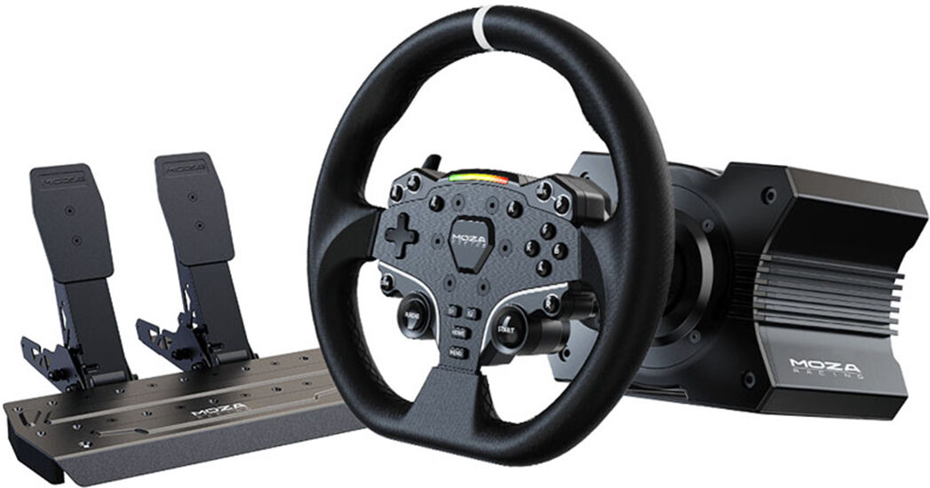 Moza Racing R5 Racing Simulator Bundle (R5 Wheel Base, Es Steering Wheel, Sr-P Lit