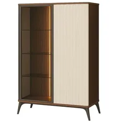 Vitrine   ¦ beige ¦ Maße (cm): B: 103 H: 162