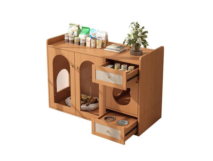 Flieks Schrank, Stauraum, Modern, Holzoptik, Weiß, Walnussfarben, 45x83x120 cm, Waschküche, Mehrzweckschränke