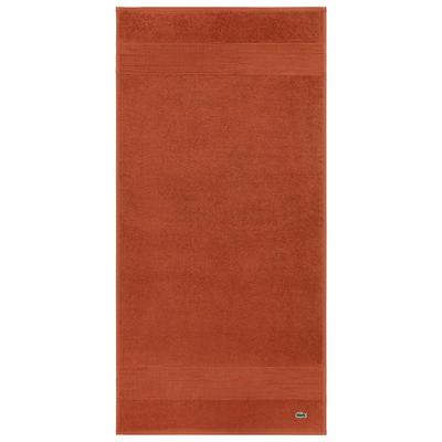 Handtuch LACOSTE "LLECROCO", orange (terrebattue), B:50cm L:100cm, Frottier, Obermaterial: 100% Baumwolle, Handtücher, mit Label-Applikationen