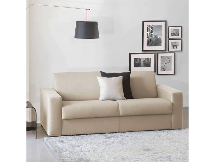 Estia - Canapé-Lit 3 Places\, 220x95 cm Beige\, Déhoussable Fabriqué en Italie