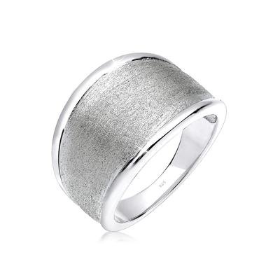Silberring ELLI "Ring Basic Matt Trend Silber 925 Sterling Silber" Gr. 56, silber, Fingerringe, Damen, 56, Silber 925 (Sterlingsilber), Silberring