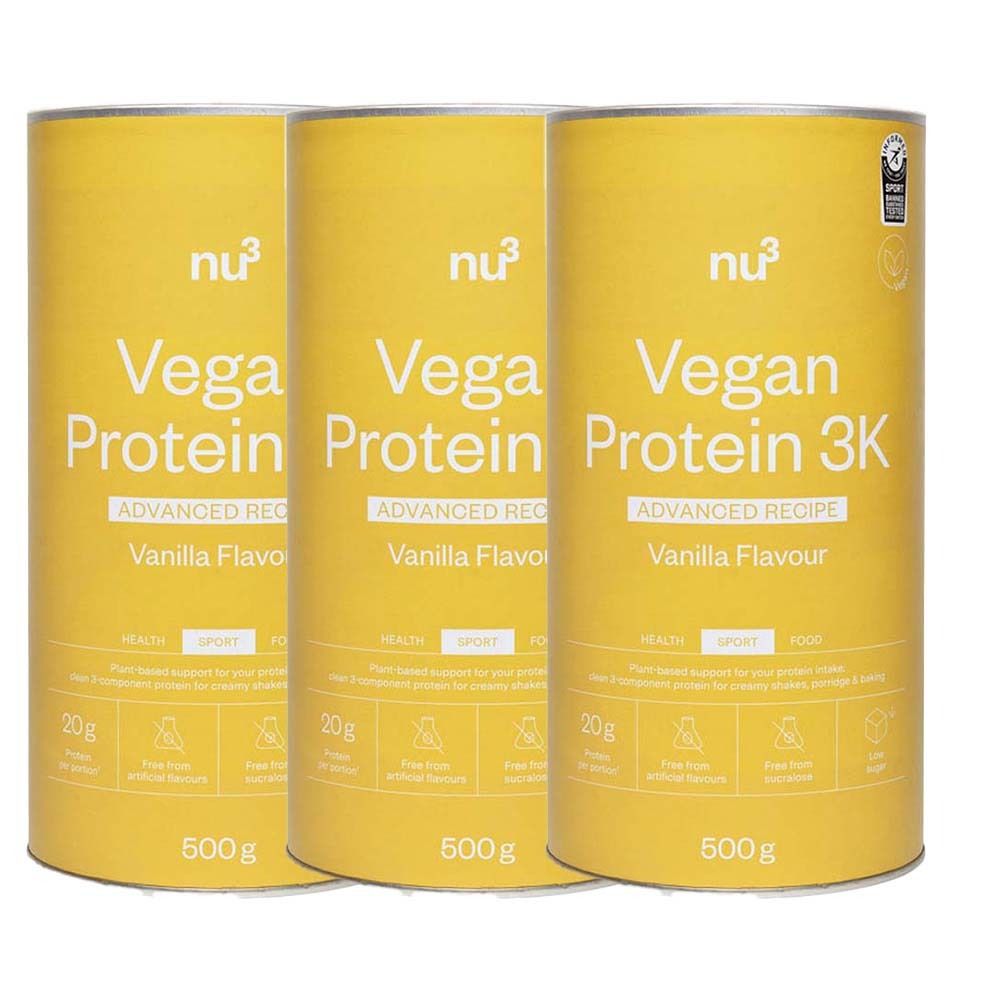 nu3 Clean Vegan Protein 3K Vanilla 3er-Set 3x500 g Pulver