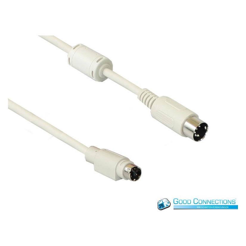 Good Connections Tastaturadapterkabel Mini DIN 6-Stecker an DIN-5 Stecker, (1.55 m) (4251-STS)