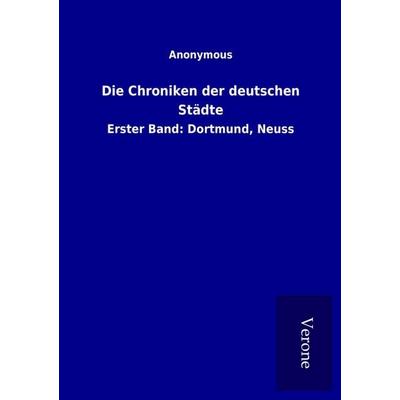 Die Chroniken der deutschen Städte, Taschenbuch von , BoD - Books on Demand